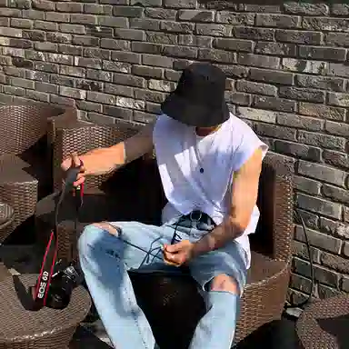 我是大卫 宽松坎肩圆领无袖背心 男款 白色