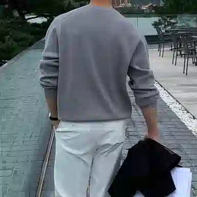 我是大卫 美式亨利领毛衣内搭打底衫休闲慵懒宽松潮流长袖针织衫 男女同款