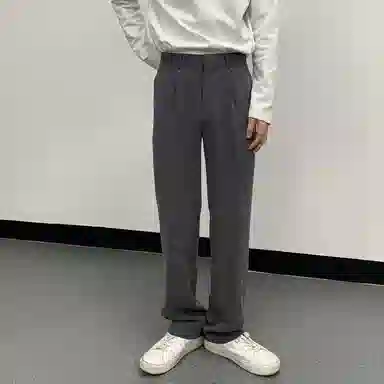 我是大卫 基础款宽松直筒纯色阔腿裤潮牌休闲裤 男女同款