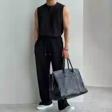 我是大卫 健身高级感宽松坎肩运动风排汗速干无袖背心 男女同款