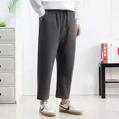 我是大卫 美式复古抽绳松紧腰直筒卫裤宽松长裤休闲裤 男女同款