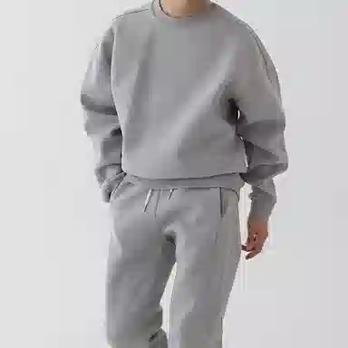 我是大卫 简约纯色基础款宽松圆领卫衣 男女同款