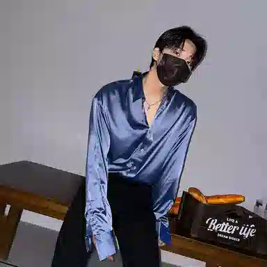 我是大卫 设计感小众免烫宽松纯色港风长袖衬衫 男款