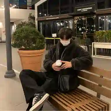 我是大卫 纯色羊羔毛连帽保暖加厚外套夹克 男女同款