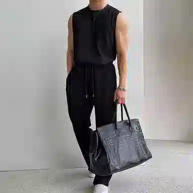 我是大卫 健身高级感宽松坎肩运动风排汗速干无袖背心 男女同款