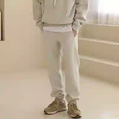 我是大卫 纯色连帽卫衣加厚套装 男女同款