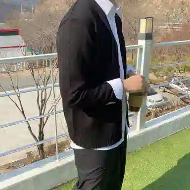 我是大卫 日系百搭纯色开衫港风潮牌学院风宽松外套针织衫 男女同款