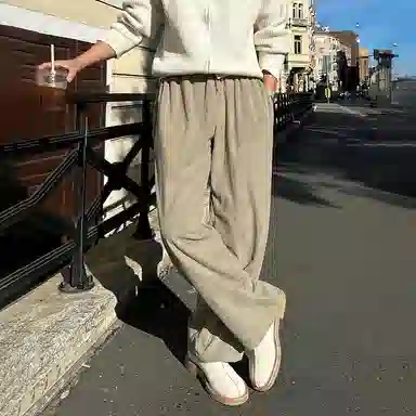 我是大卫 新款韩版宽松垂感阔腿直筒休闲裤 男女同款