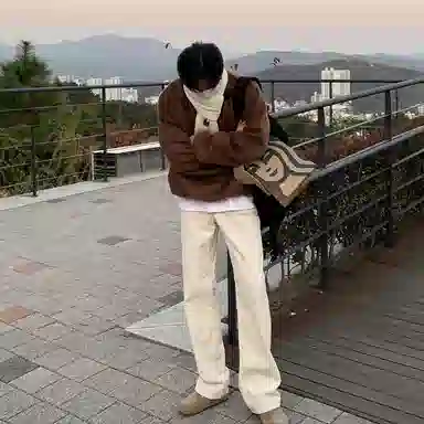 我是大卫 复古纯色基础打底保暖慵懒风套头针织衫 男女同款