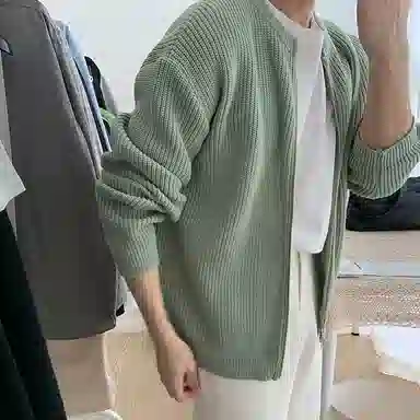 我是大卫 宽松慵懒纯色基础休闲长袖针织衫 男女同款