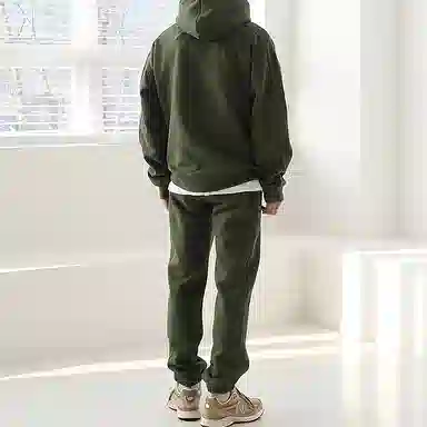 我是大卫 纯色连帽卫衣加厚套装 男女同款