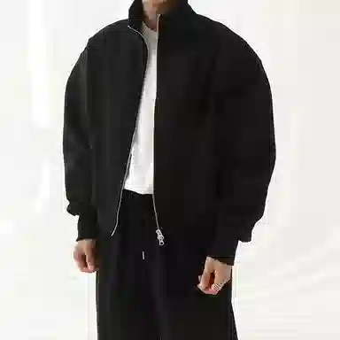 我是大卫 高街纯色立领拉链口袋创意休闲夹克 男女同款