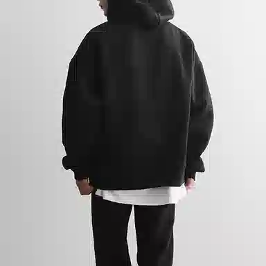 我是大卫 慵懒风重磅纯色简约宽松基础款休闲连帽卫衣 男女同款