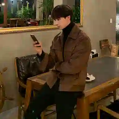 我是大卫 毛呢复古港风保暖加厚休闲夹克 男女同款