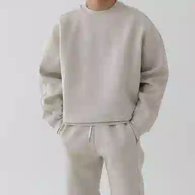 我是大卫 简约纯色基础款宽松圆领卫衣 男女同款