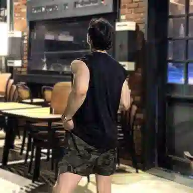 我是大卫 宽松水洗做旧休闲高街无袖背心 男款