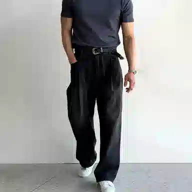 我是大卫 复古水洗做旧宽松休闲牛仔裤 男女同款