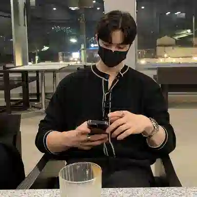 我是大卫 撞色复古不规则休闲单排扣开衫宽松针织衫 男女同款