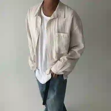 我是大卫 薄款防晒衣衬衣日系复古小众设计感宽松外套长袖衬衫 男女同款