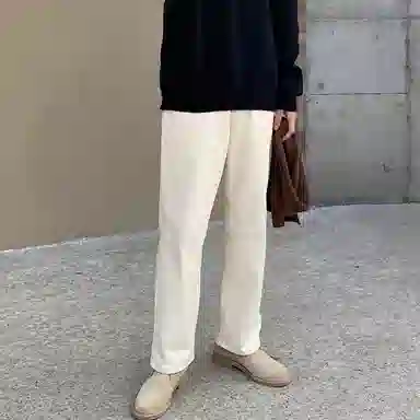 我是大卫 日系复古简约直筒宽松垂感休闲裤 男女同款