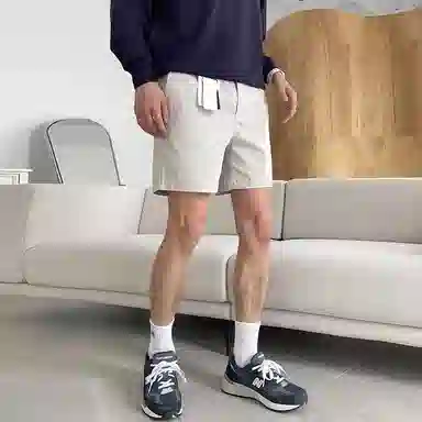 我是大卫 百搭宽松直筒舒适百搭休闲短裤 男款 浅灰色