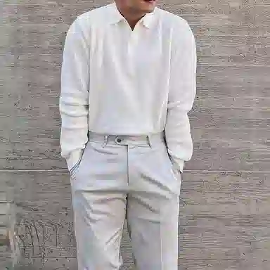 我是大卫 韩版时尚小众设计感纯色简约百搭宽松长袖针织衫 男女同款