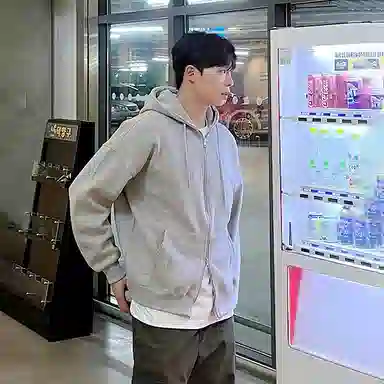 我是大卫 高级感连帽拉链开衫韩系氛围感穿搭卫衣 男女同款