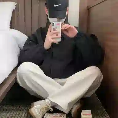 我是大卫 纯色翻领拉链口袋休闲宽松落肩开衫外套夹克 男女同款