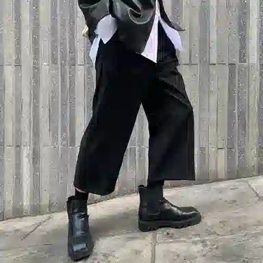 我是大卫 纯色基础潮流时尚直筒阔腿裤宽松休闲裤 男女同款