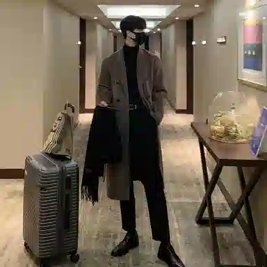 我是大卫 纯色复古中长款过膝保暖加厚毛呢大衣 男女同款