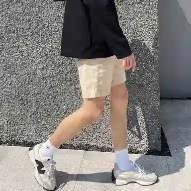 我是大卫 文艺风休闲运动健身系带宽松直筒休闲短裤 男女同款