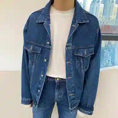 我是大卫 美式复古工装水洗色单排扣口袋设计休闲外套夹克 男女同款