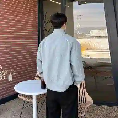 我是大卫 日系慵懒风立领宽松拉链长袖卫衣 男女同款 灰色