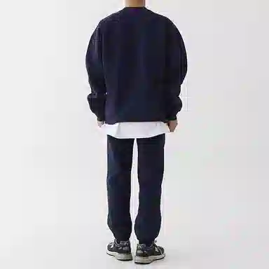 我是大卫 简约纯色基础款宽松圆领卫衣 男女同款