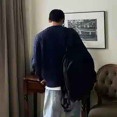 我是大卫 韩系慵懒纯色休闲简约百搭针织衫 男女同款