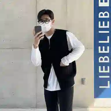 我是大卫 日系宽松开衫时尚个性学院风坎肩拉链针织衫 男女同款