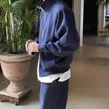 我是大卫 美式重磅双开拉链宽松休闲卫衣套装 男女同款