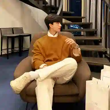 我是大卫 拼色设计感宽松基础韩版潮牌圆领套头针织衫 男女同款