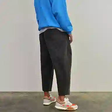 我是大卫 阔腿美式复古潮流宽松百搭系带休闲裤 男女同款 深灰色