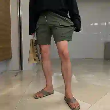 我是大卫 夏季韩版潮牌潮流爆款薄款四分工装休闲短裤 男款 军绿色