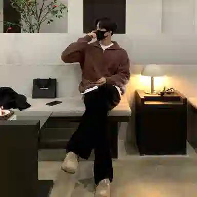 Wo Shi Da Wei Retro Half-Zip Sweater