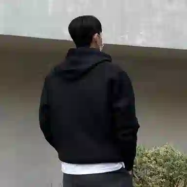 我是大卫 拉链半开襟基础款运动风外套百搭连帽毛衣 男女同款