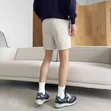 我是大卫 百搭宽松直筒舒适百搭休闲短裤 男款 浅灰色