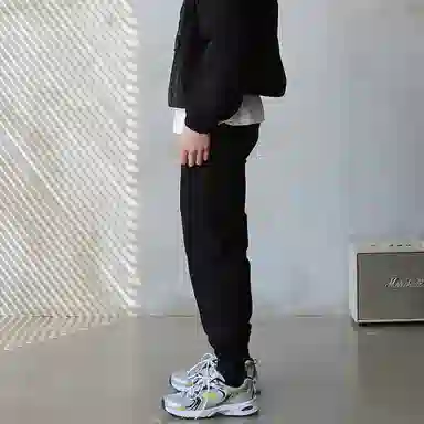 我是大卫 户外高级感时尚松紧腰纯色百搭简约休闲裤 男女同款