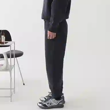 我是大卫 运动宽松圆领潮流休闲束脚卫衣套装 男女同款 藏青色