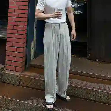 我是大卫 垂坠感速干直筒韩版简约宽松阔腿休闲裤 男女同款