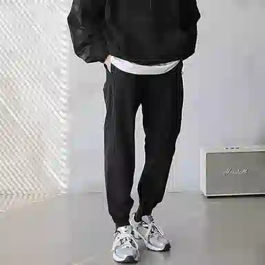 我是大卫 户外高级感时尚松紧腰纯色百搭简约休闲裤 男女同款