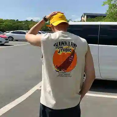 我是大卫 个性健身比赛印花宽松哥特字母速干运动背心 男女同款