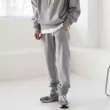 我是大卫 纯色连帽卫衣加厚套装 男女同款