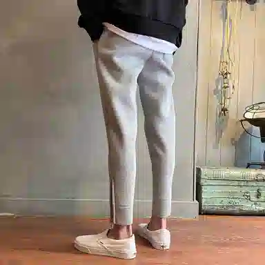 我是大卫 简约百搭宽松舒适九分休闲裤 男款